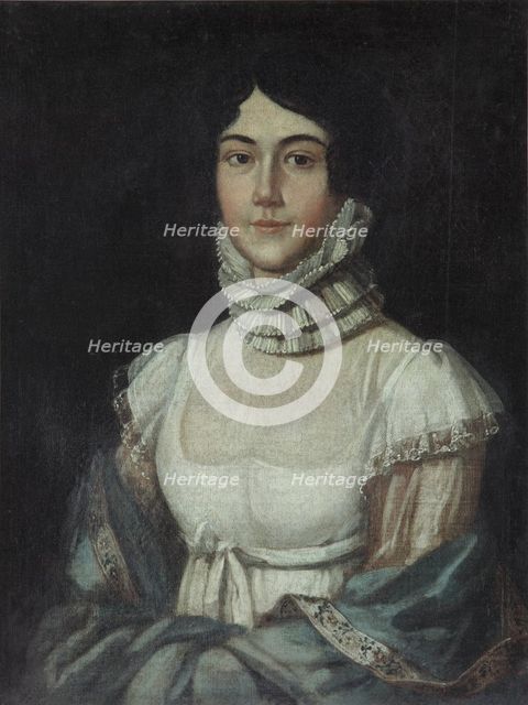 Portrait of Maria Mikhaylovna Lermontova (1795-1817), 1810s. Artist: Anonymous  