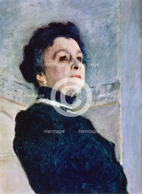 'Portrait of Maria Nikolayevna Yermolova' (detail), 1905. Artist: Valentin Serov