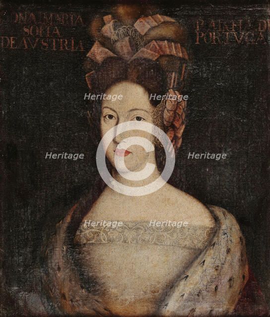 Portrait of Maria Sophia of Neuburg (1666-1699), Queen of Portugal, 1690s. Creator: Oliveira de Louredo, Antonio (active 1695-1704).
