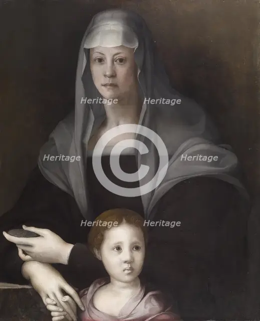 Portrait of Maria Salviati de' Medici and Giulia de' Medici, c1539. Creator: Jacopo Pontormo.