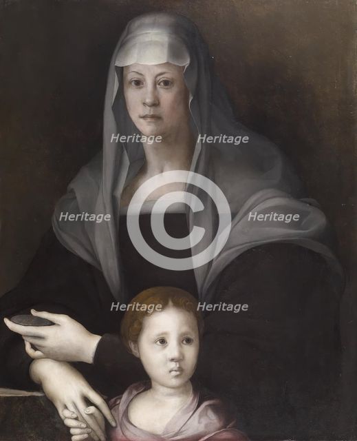 Portrait of Maria Salviati de' Medici and Giulia de' Medici, c1539. Creator: Jacopo Pontormo.