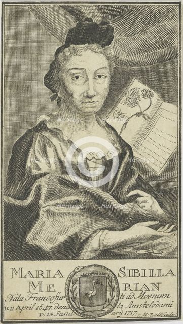 Portrait of Maria Sibylla Merian (1647-1717), 1755. Creator: Anonymous.