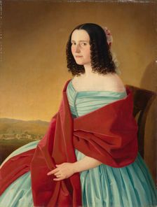 Portrait of Mária Szmrecsányi, 1844. Creator: Jozef Bozetech Klemens