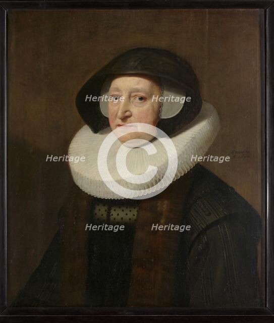 Portrait of Maria Petitpas (?-1640), 1637. Creator: Workshop of Michiel Jansz van Mierevelt.