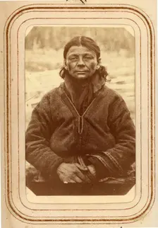 Portrait of Maria Persdotter Länta, 45, Sirka's Sami village, 1868. Creator: Lotten von Duben