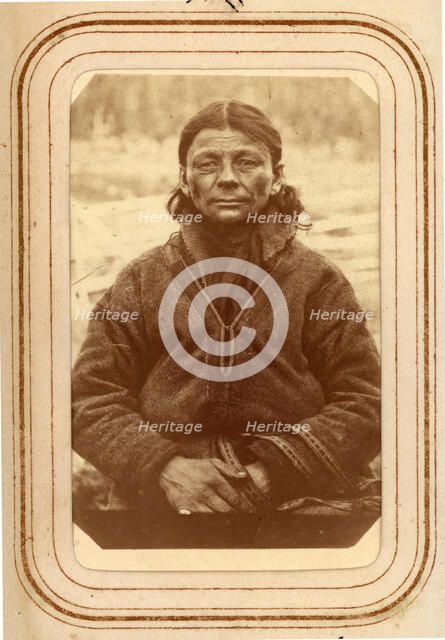 Portrait of Maria Persdotter Länta, 45, Sirka's Sami village, 1868.  Creator: Lotten von Duben.