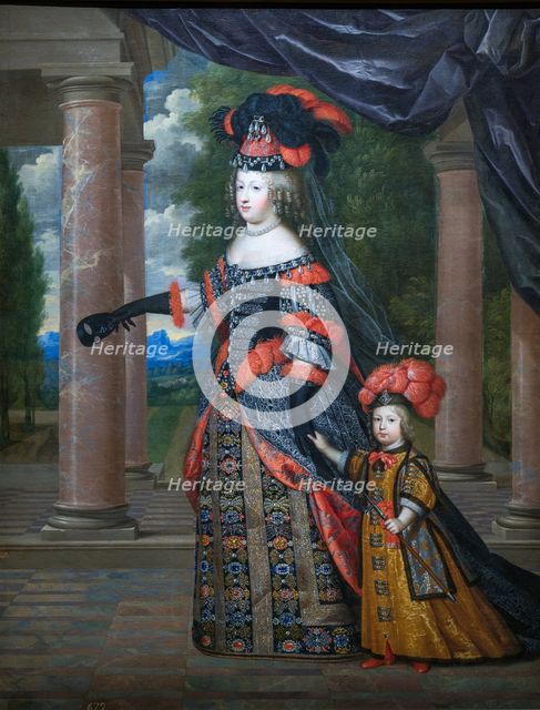 Portrait of Maria Theresa of Spain and her son in Polish costume, 1664. Creators: Charles Beaubrun, Henri Beaubrun.