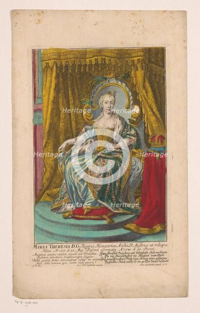 Portrait of Maria Theresia, 1741-1757. Creator: Paul Friedrich Engelbrecht.