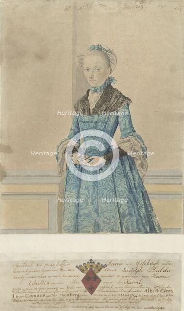Portrait of Maria van IJsseldijk, standing knee piece, 1736-1805. Creator: Isaac Lodewijk La Fargue.