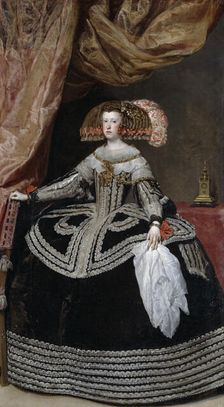 Portrait of Mariana of Austria (1634–1696), 1652. Artist: Velàzquez, Diego (1599-1660)