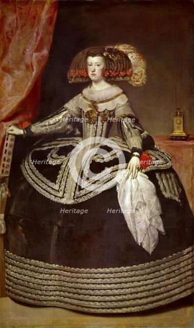 Portrait of Mariana of Austria (1634–1696). Artist: Velàzquez, Diego (1599-1660)