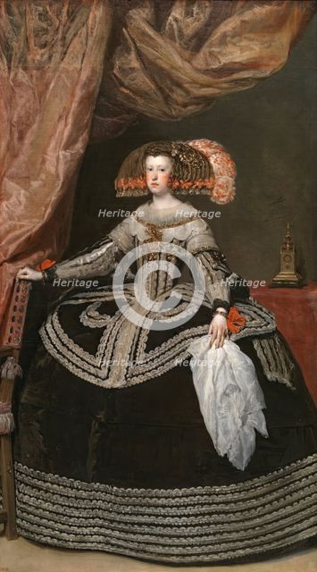 Portrait of Mariana of Austria, between 1652 and 1653. Creator: Diego Velasquez.