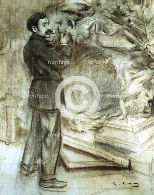 Portrait of Mariano Benlliure , Spanish sculptor known for his public Sculptures and Goya Sculptu…