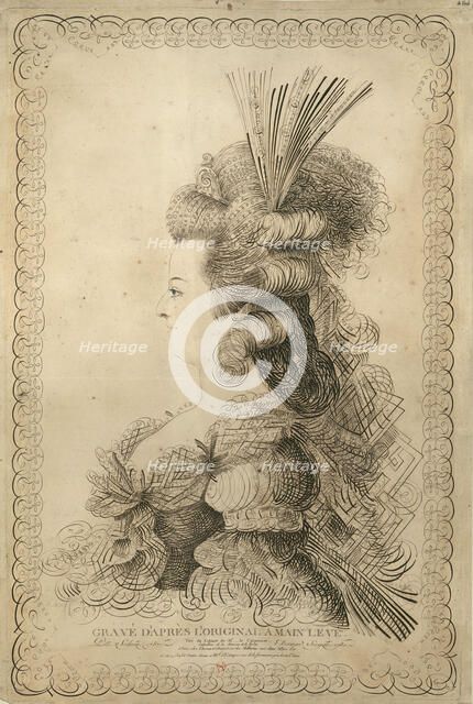 Portrait of Marie Antoinette (1755-1793), Archduchess of Austria and Queen..., 1787. Creator: Bernard, Jean-Joseph (1740-1809).