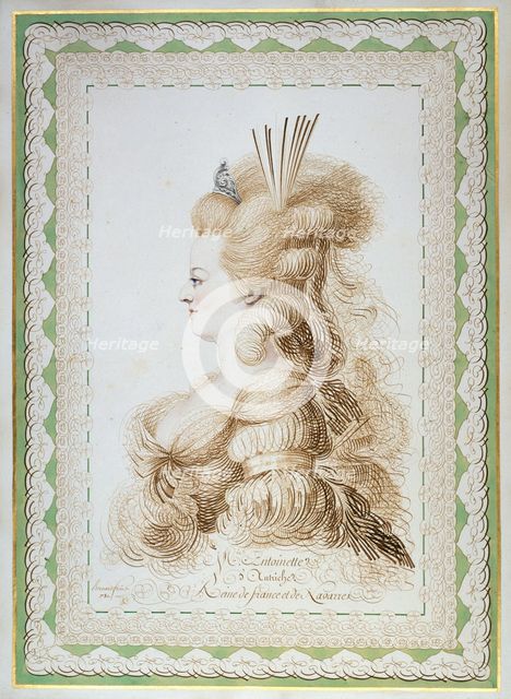 Portrait of Marie Antoinette (1755-1793), Archduchess of Austria and Queen of France..., 1780. Creator: Bernard, Jean-Joseph (1740-1809).