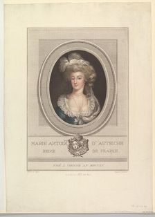 Portrait of Marie Antoinette, 1786-1800. Creator: John Curtis