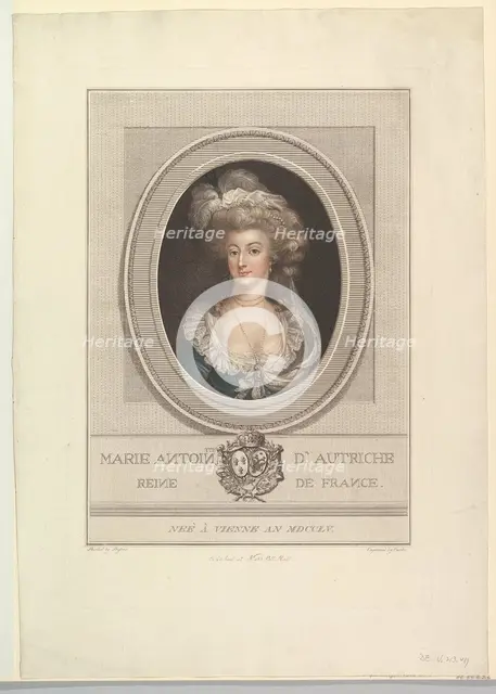 Portrait of Marie Antoinette, 1786-1800. Creator: John Curtis.