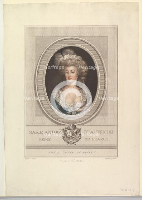 Portrait of Marie Antoinette, 1786-1800. Creator: John Curtis.
