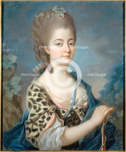 Portrait of Marie-Aurore de Saxe (1748-1821) as Diana, ca 1777. Creator: Labille-Guiard, Adélaïde (1749-1803).