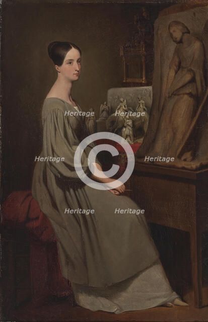 Portrait of Marie d'Orléans, duchess of Württemberg (1813-1839), 1839. Creator: Scheffer, Ary (1795-1858).