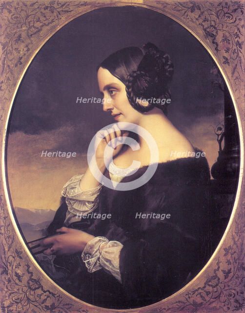 Portrait of Marie d’Agoult (1805-1876), 1843. Artist: Lehmann, Henri (1814-1882)
