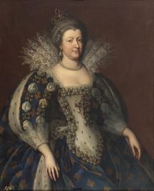 Portrait of Marie de Médici (1575-1642), 1655. Creator: Beaubrun, Charles (1604-1692)