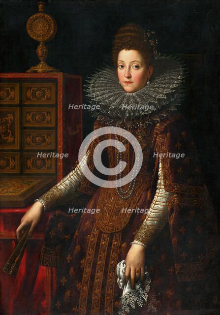 Portrait of Marie de Médici (1575-1642), before 1600. Creator: Santi di Tito (1536-1603).