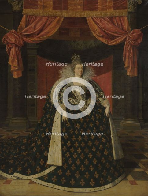 Portrait of Marie de Médicis (1575-1642), Queen of France, in Robes of State, c.1610. Creator: Frans Pourbus the Younger.