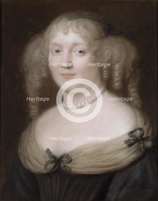 Portrait of Marie de Rabutin-Chantal, Marquise de Sévigné (1626-1696) , ca 1665. Creator: Nanteuil, Robert (1623-1678).