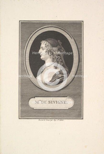 Portrait of Marie de Rabutin, Mise de Sévigné, 1802. Creator: Augustin de Saint-Aubin.