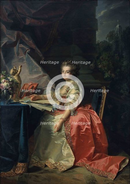 Portrait of Marie Louise of Savoy (1749-1792), Princess of Lamballe, 1780. Creator: Mosnier, Jean Laurent (1743/44-1808).