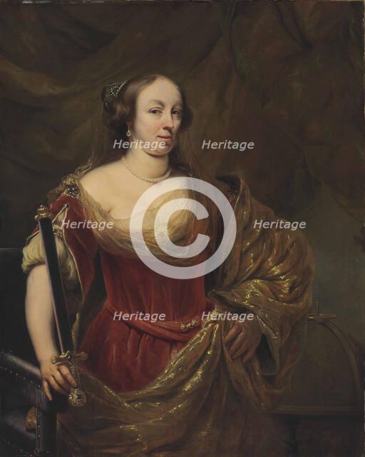 Portrait of Marie Louise Gonzaga (1611-1667), Queen of Poland. Creator: Bol, Ferdinand (1616-1680).