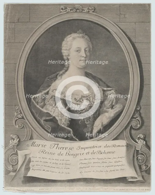 Portrait of Marie-Thérèse, 1747. Creator: Johann Christoph Reinsperger.