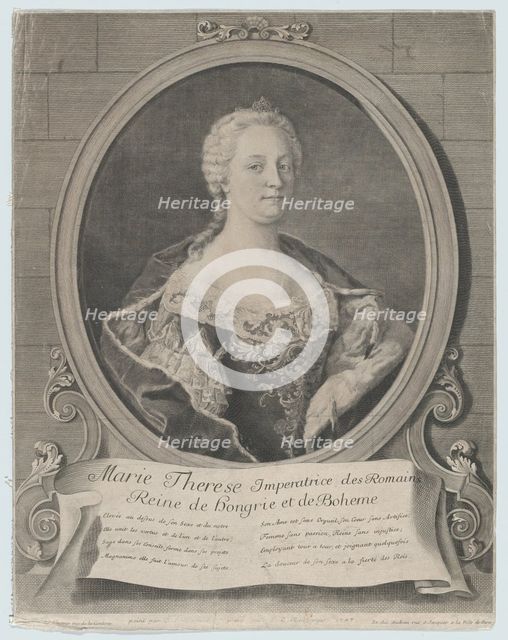 Portrait of Marie-Thérèse, 1747. Creator: Johann Christoph Reinsperger.