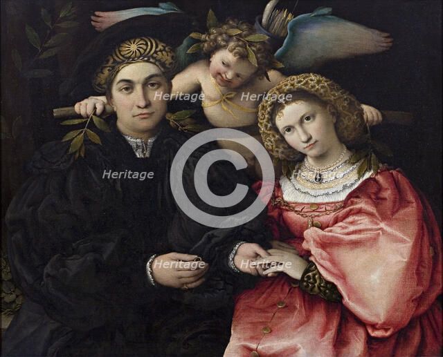 Portrait of Marsilio Cassotti and His Bride Faustina. Artist: Lotto, Lorenzo (1480-1556)