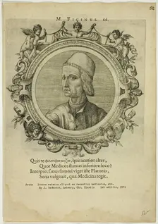 Portrait of Marsilio Ficino, published 1574. Creator: Unknown