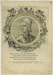 Portrait of Marsilio Ficino, published 1574. Creator: Unknown