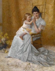 Portrait of Martha Wysor Marsh and Son John Edwin, 1892. Creator: John Ottis Adams