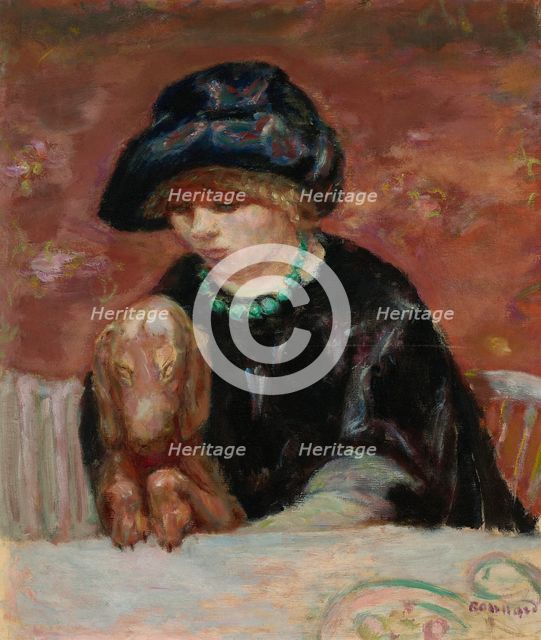 Portrait of Marthe Bonnard with a basset, c1912. Creator: Bonnard, Pierre (1867-1947).