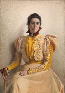Portrait of Marthine Cappelen Hjort, b. Kiær, 1897. Creator: Asta Norregaard