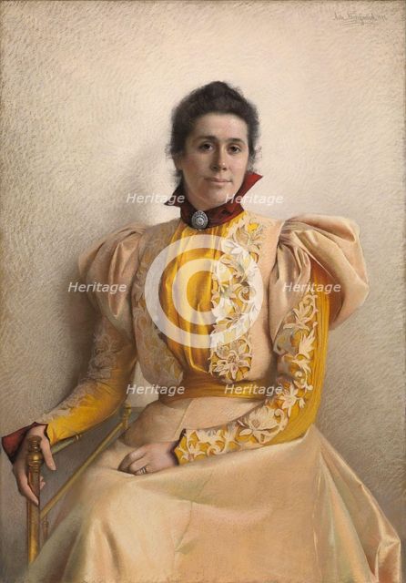 Portrait of Marthine Cappelen Hjort, b. Kiær, 1897. Creator: Asta Norregaard.