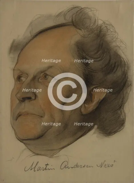 Portrait of Martin Andersen Nexø (1869-1954), 1922. Artist: Andreev, Nikolai Andreevich (1873-1932)
