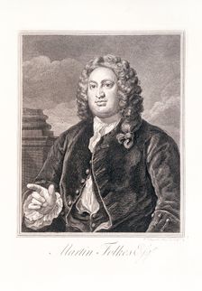 Portrait of Martin Folkes, 18th century. Creator: William Hogarth