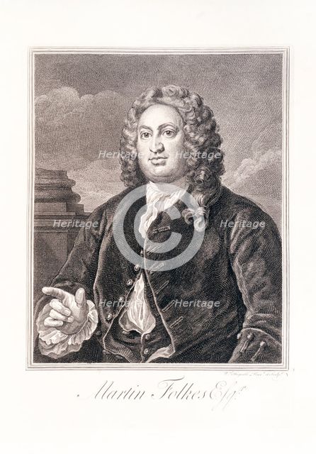 Portrait of Martin Folkes, 18th century. Creator: William Hogarth.