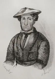 Portrait of Martin Zurbano (1788-1845), Spanish guerrilla fighter, 1845. Creator: Jose Gomez
