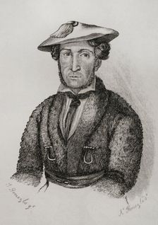 Portrait of Martin Zurbano (1788-1845), Spanish guerrilla fighter, 1845. Creator: Jose Gomez