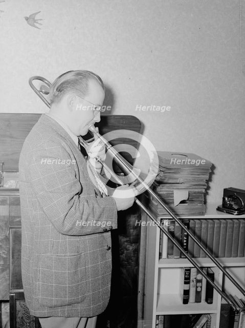 Portrait of Marty Emerson in his home, Washington, D.C., 1938. Creator: William Paul Gottlieb.