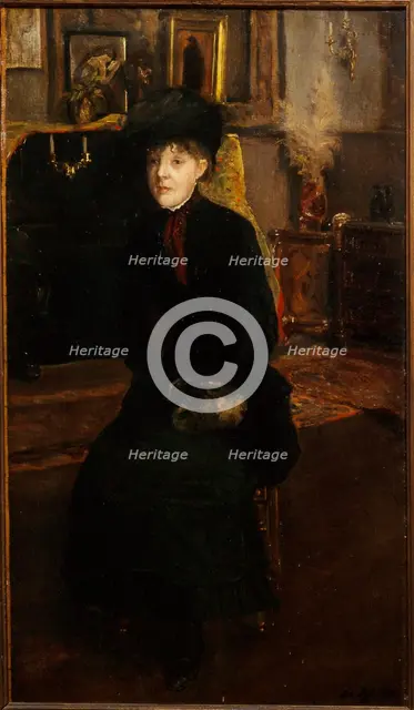 Portrait of Mary Cassat (1845-1926), painter, 1885. Creator: Jacques Emile Blanche.