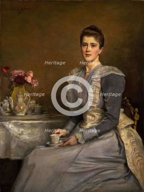 Portrait of Mary Endicott (d.1957), Mrs Joseph Chamberlain, 1890-91. Creator: John Everett Millais.