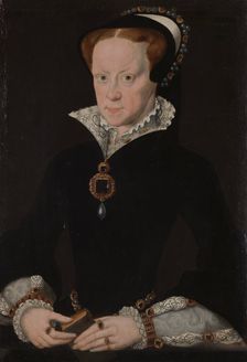 Portrait of Mary I of England (1516-1558), First Half of 16th cen. Creator: Eworth (Ewouts), Hans (c. 1520-1574)